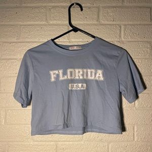 Cropped baby blue Florida Tee